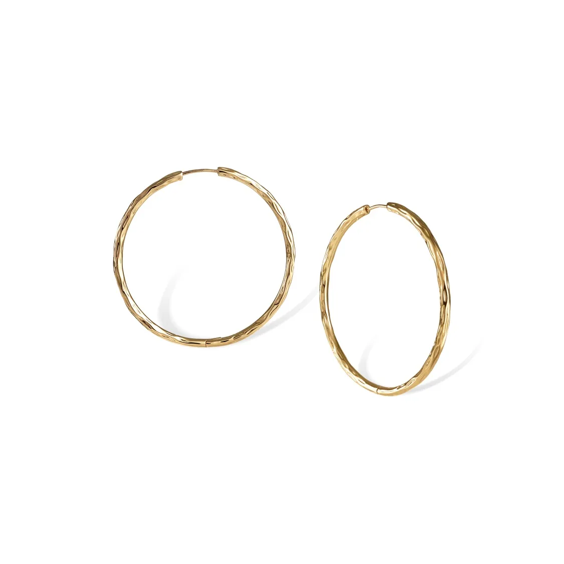 Retro Chic Brass Gold Plated Дерево С рельефом Серьги-кольца Большой Женские