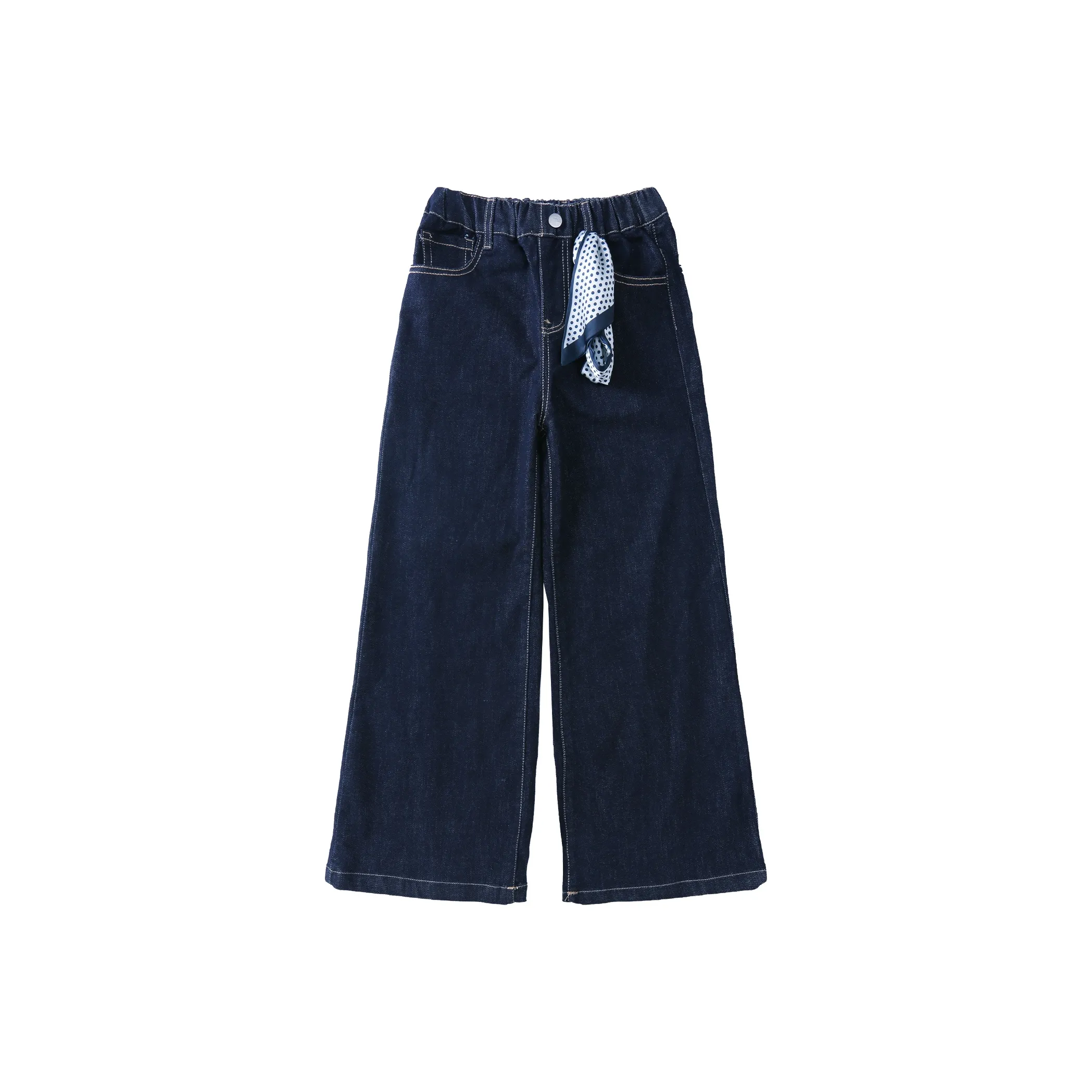 Meter Джинсы Осенние и Зимние Однотонные Микро-Эластичные Широкие Брюки