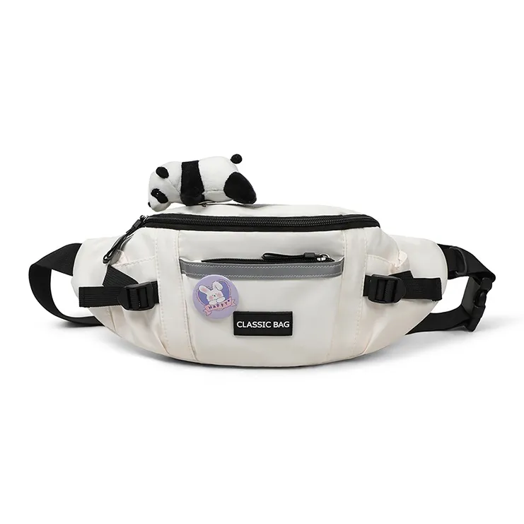 Crtnzo Kroez Ткань Sling Сумка Стандартная Унисекс Экрю Черный