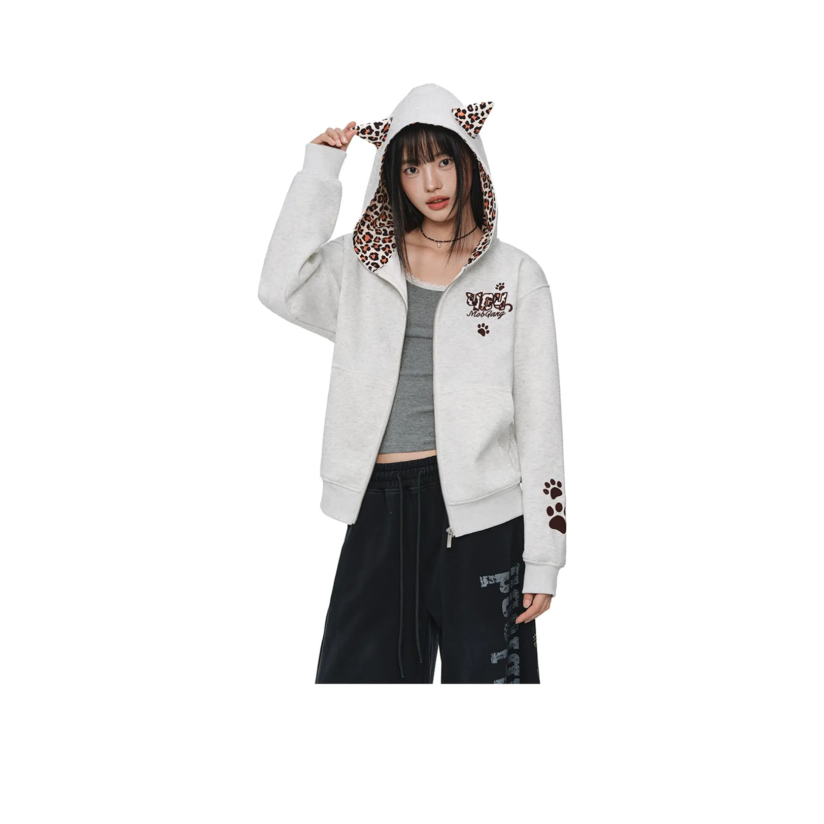 404MOB GANG Белый Фотиния Серый Женский Свитшот