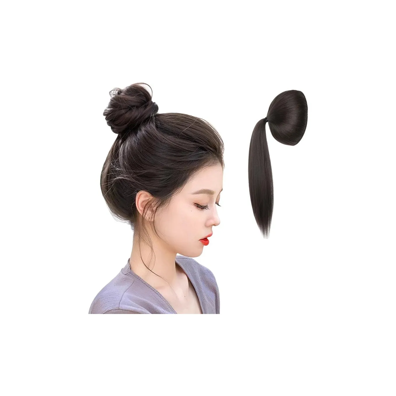 MUYAN Помело Кожа Искусственная кожа Бун Перука Женская Пончо