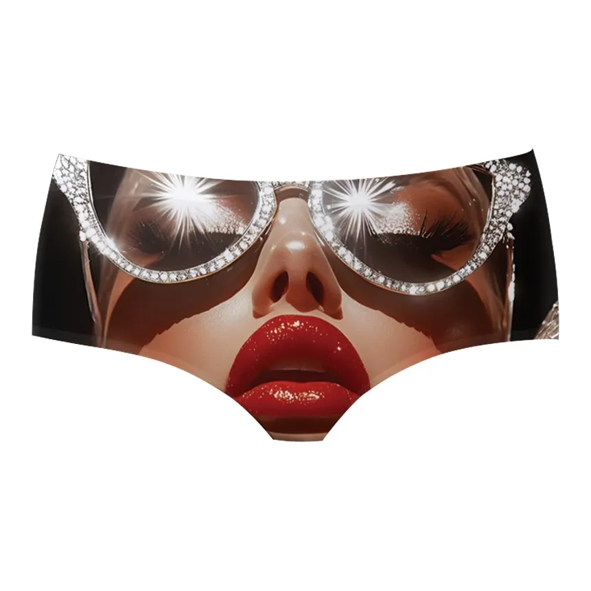 AIMENGYISI Красный Lipped Ромб Солнцезащитные очки Женские Трусики-бикини