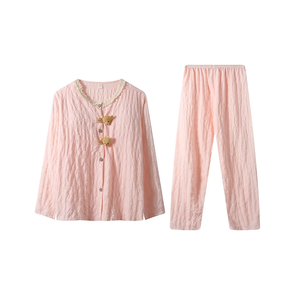 HANQIANNUO Весенний и Осенний Пижама Женские Большой размер