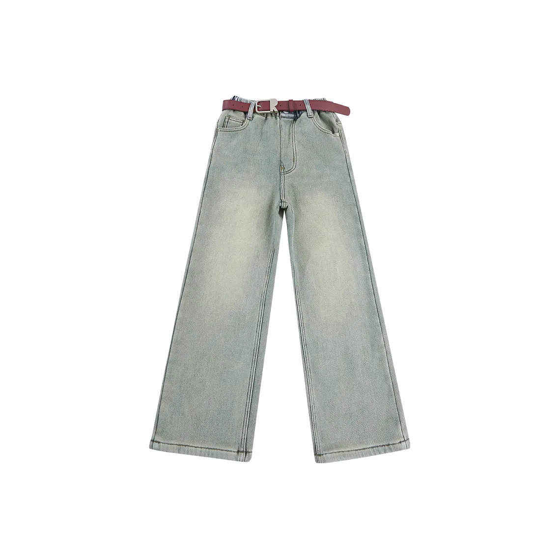 Meter Джинсы Осенний Зимний Комплект Задний Карман Вышивка Широкие Брюки