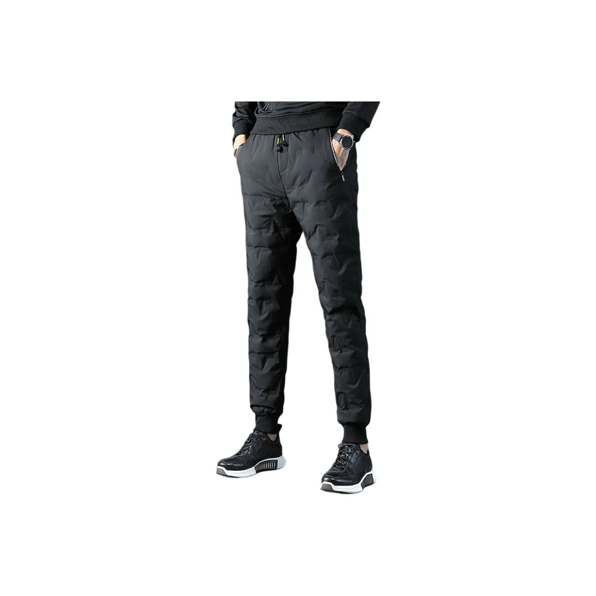 TIFAN Черный [Шнур] Мужские Повседневные Брюки