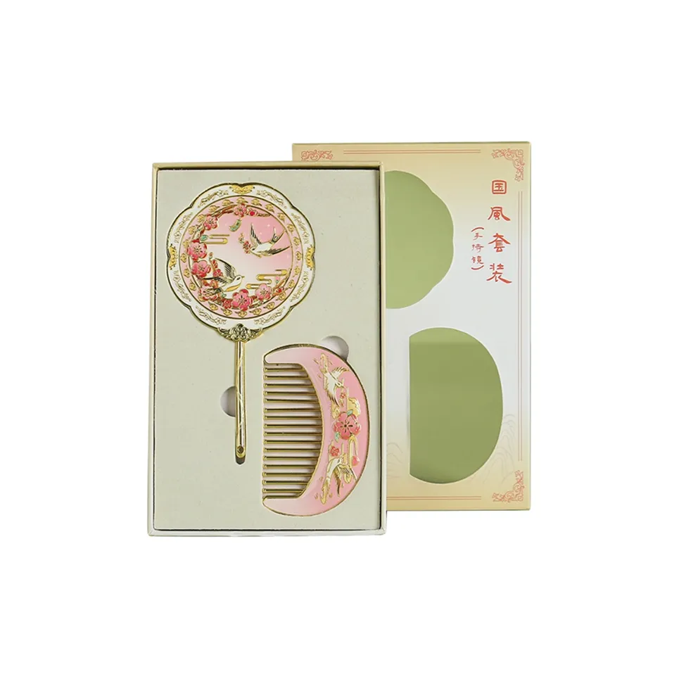 Geanno Ручной Металл Зеркало для макияжа Наборы одежды Модный Портативный Китайский стиль Модное Зеркало Ручное Зеркало