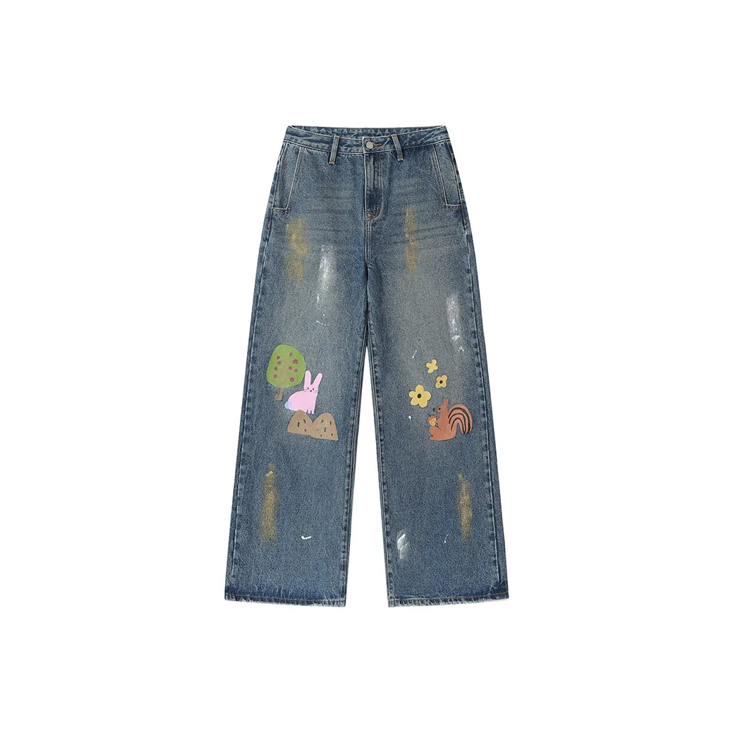 ANDREA MARTIN Темно-синие унисекс джинсы