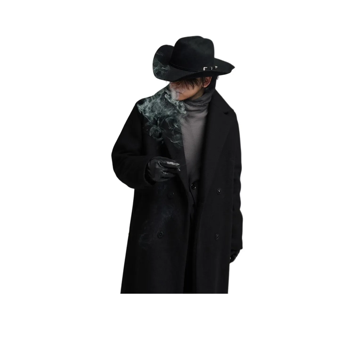 PEA Черное Унисекс Пальто