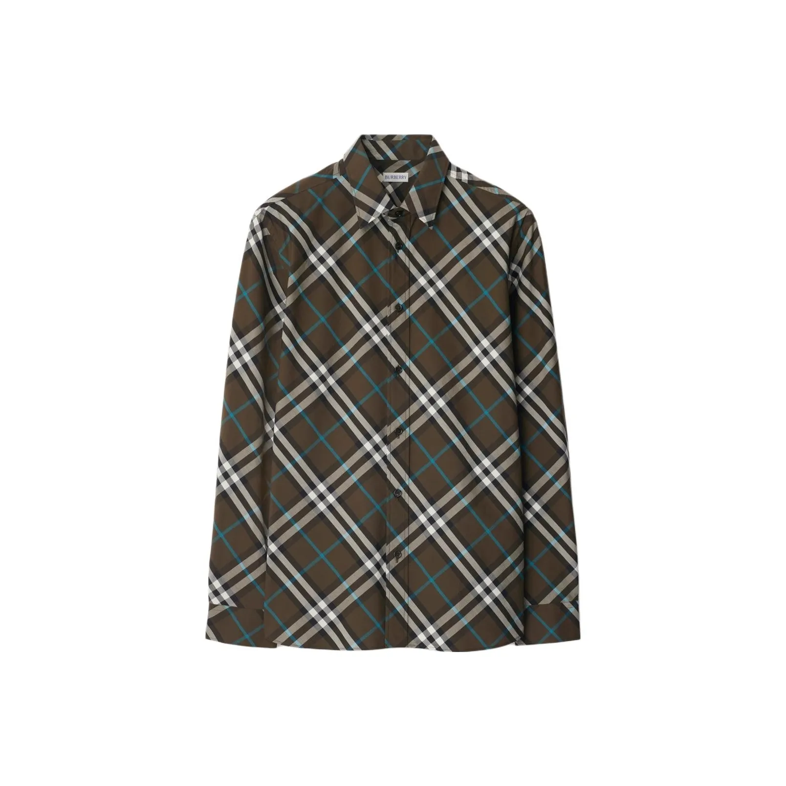 Burberry Check Хлопковая рубашка мужская коричневая