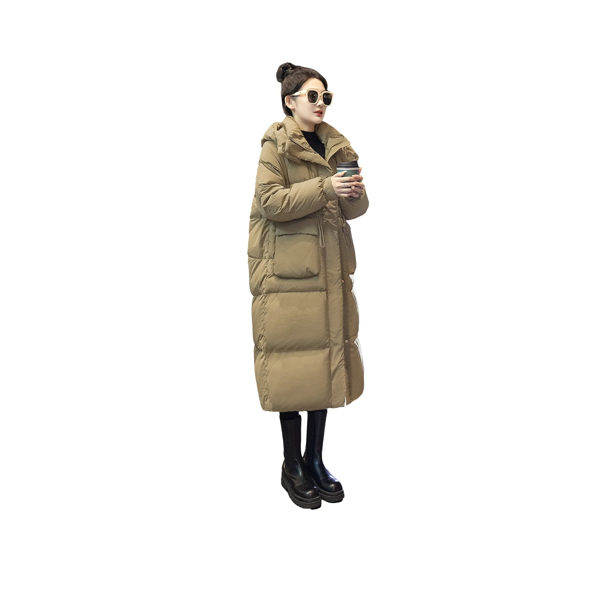 Cypress House Пуховик Женский Хаки Зеленый