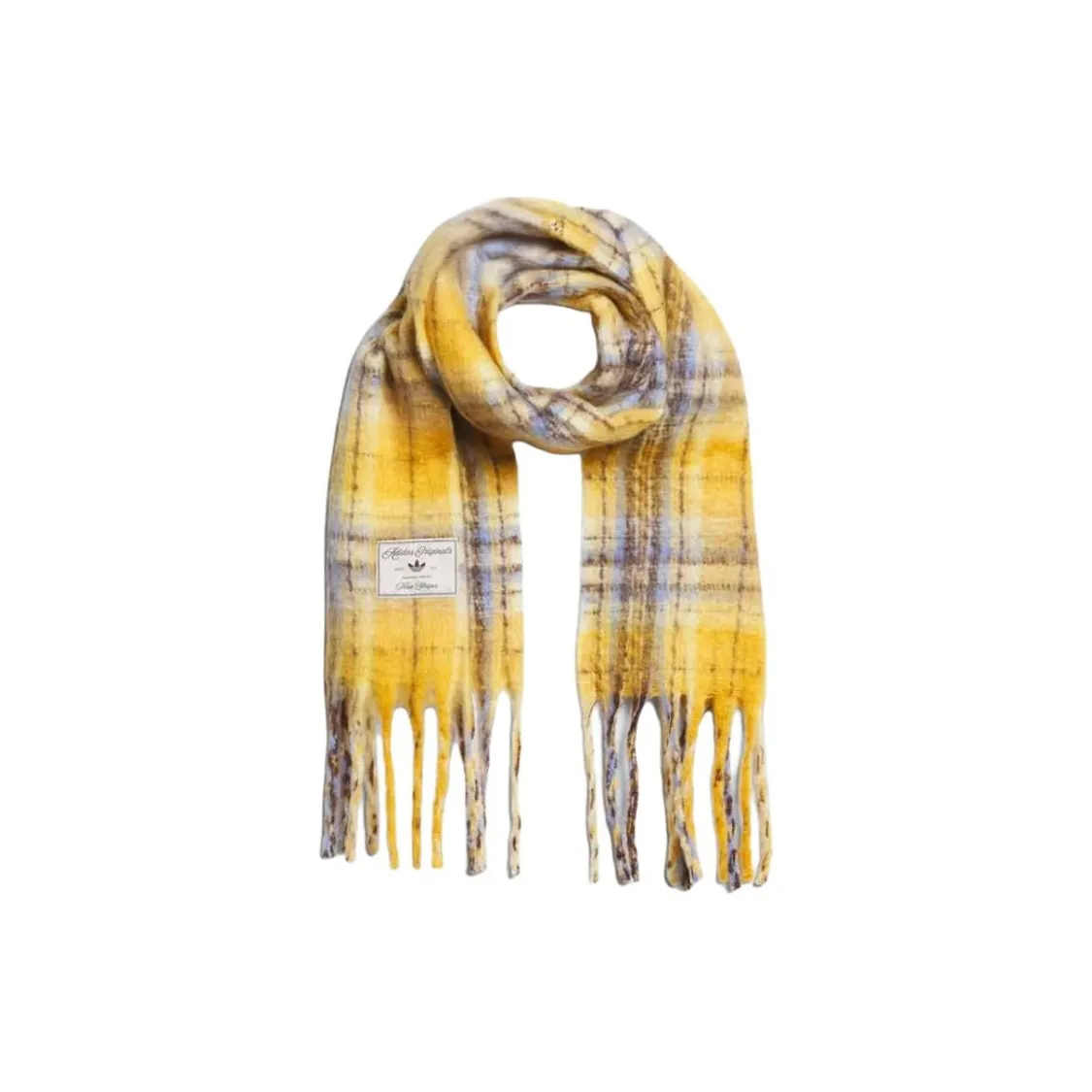 Adidas Originals Вязаные шарфы Унисекс Мягкий Желтый Темно-Коричневый Светлый Умбра