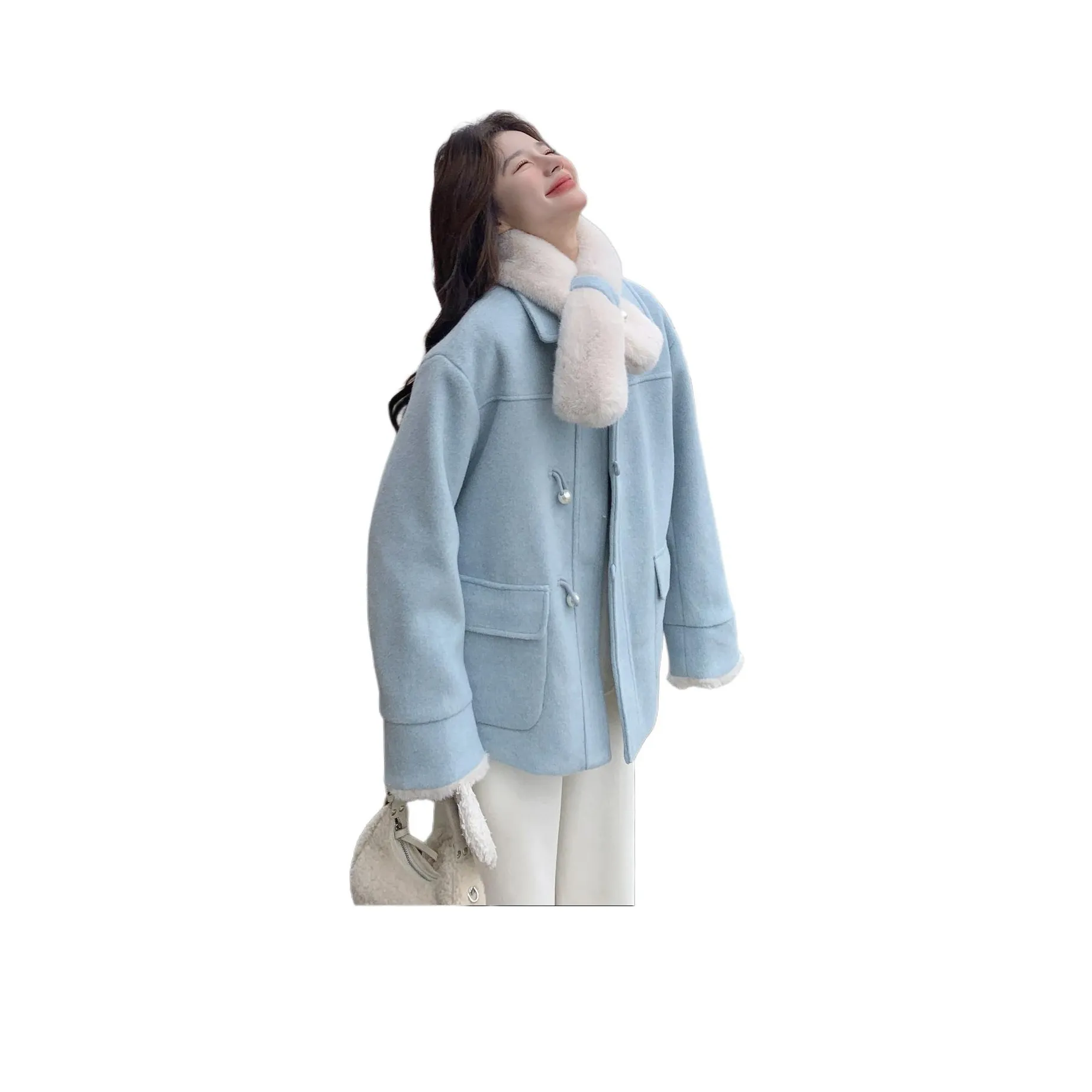 MEXICAN Светло-синий Женский Пальто