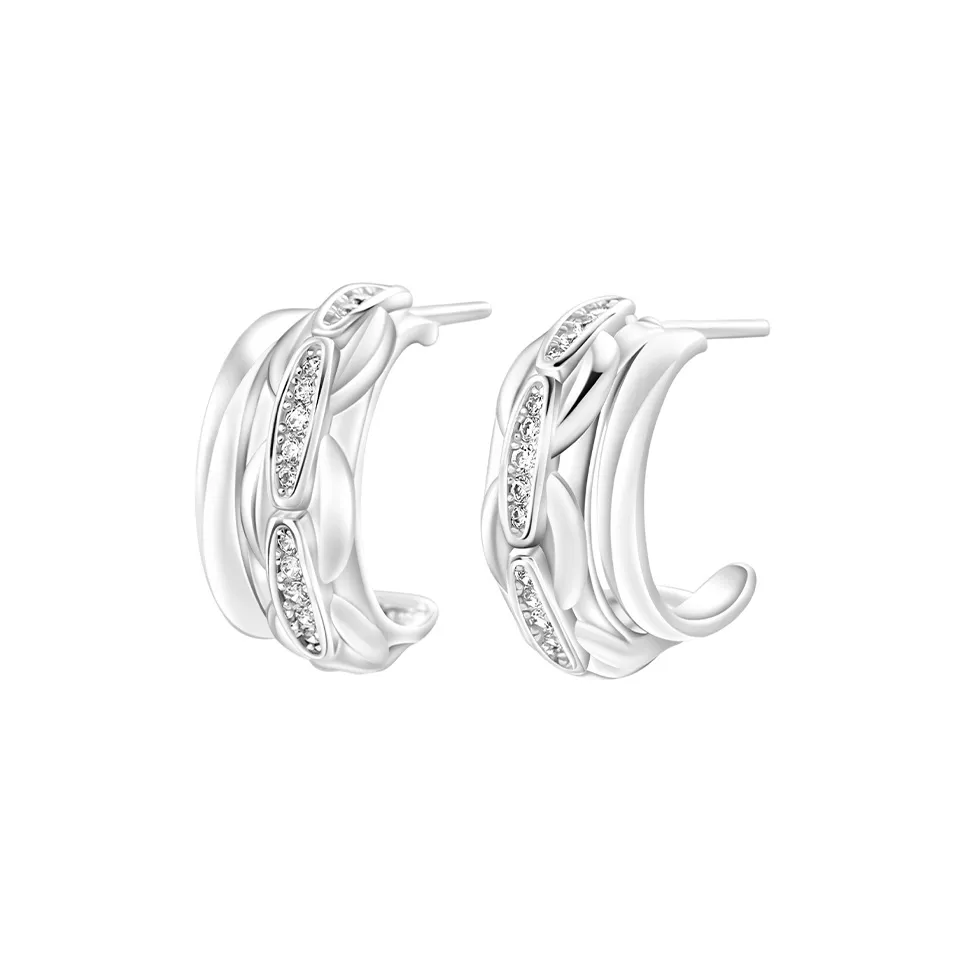 VIVIWELL Серьги-гвоздики из меди + S925 серебра женские