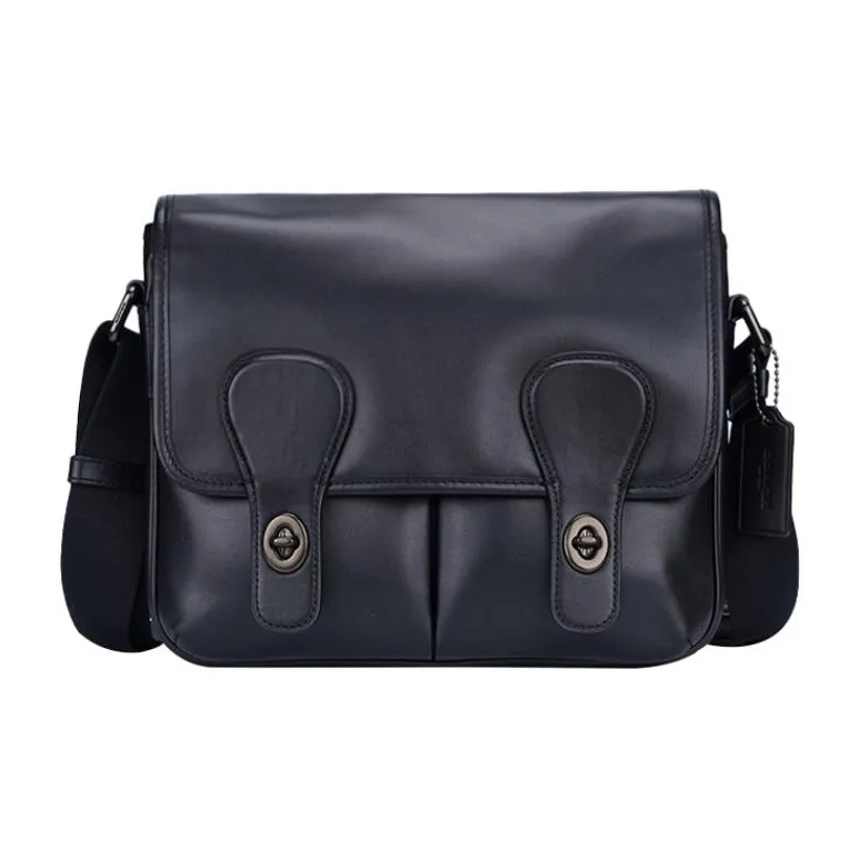 COACH Heritage Кожа Ноутбук Сумка Briefcase Сумка через плечо Мужская Черная