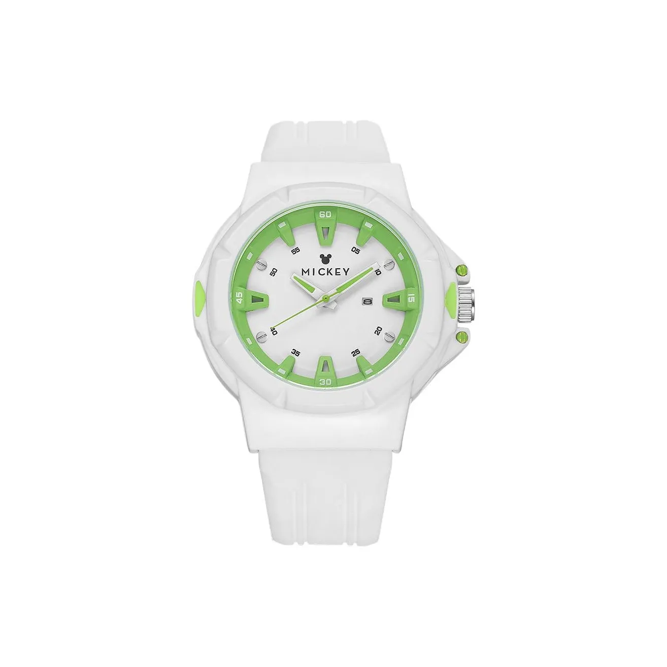 Disney Mickey Кварцевый механизм Силиконовый ремешок Часы Мужские Белый циферблат