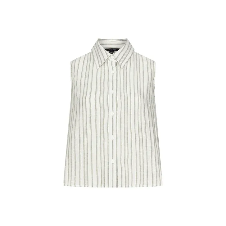 URBAN REVIVO Светло-зеленые полосы Женские рубашки