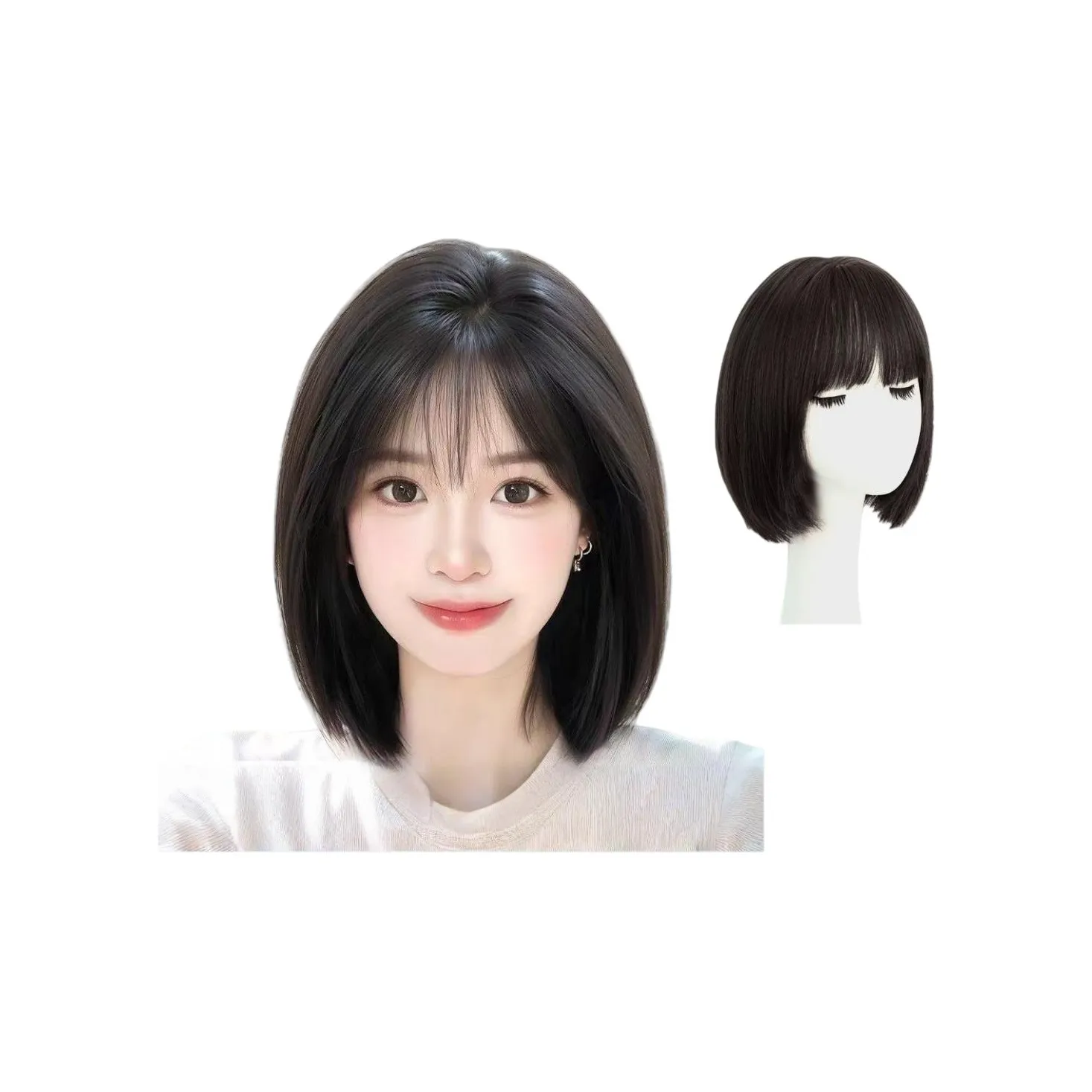 MUSINA Wig Woman Легкий Естественный Анти-Аджинг Дополнение для Волос Bob с Полным Покрытием