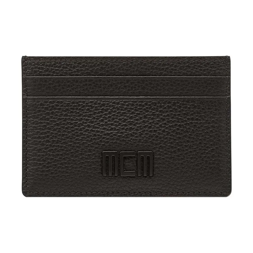 MCM Tech Тисненая кожа Держатель для карт Держатель для карт Мини Мужской Черный