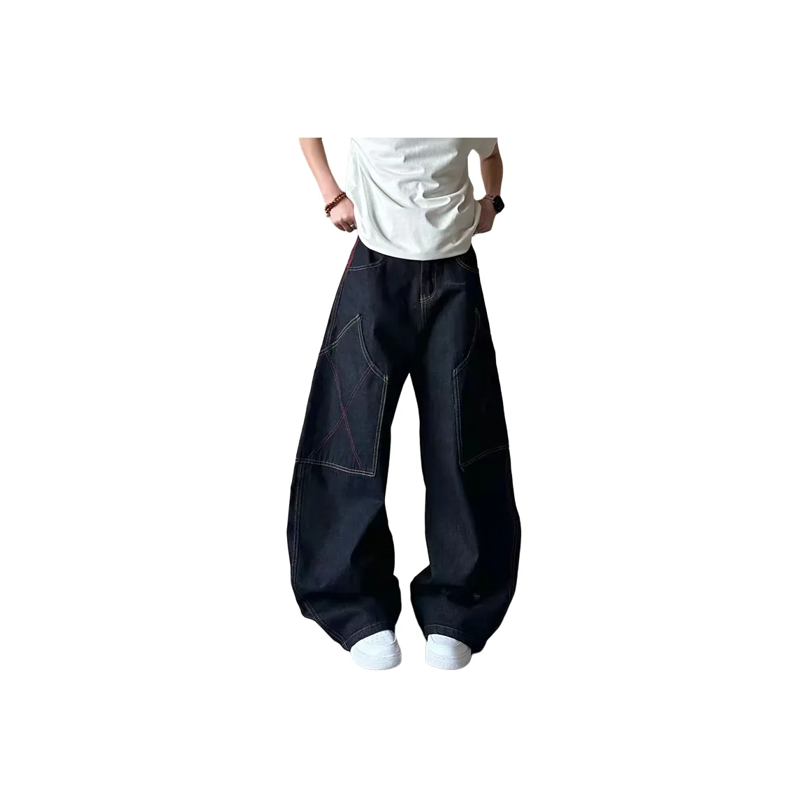 YIWANSHIDUO Черные Унисекс Джинсы