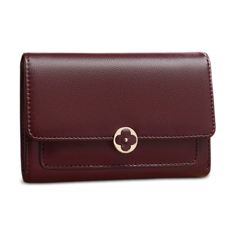 VINEY Кошелек из коровьей кожи стандартный женский бордовый светло-розовый