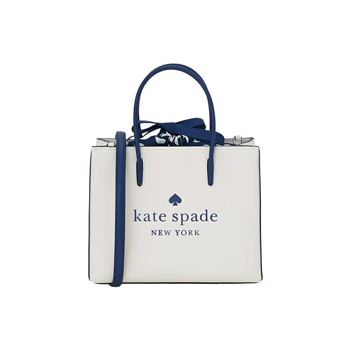 Kate Spade Кожа Тоут Сумка Сумка для покупок Сумка Сумка через плечо Маленькая Сумка через плечо Женская Белая и Синяя