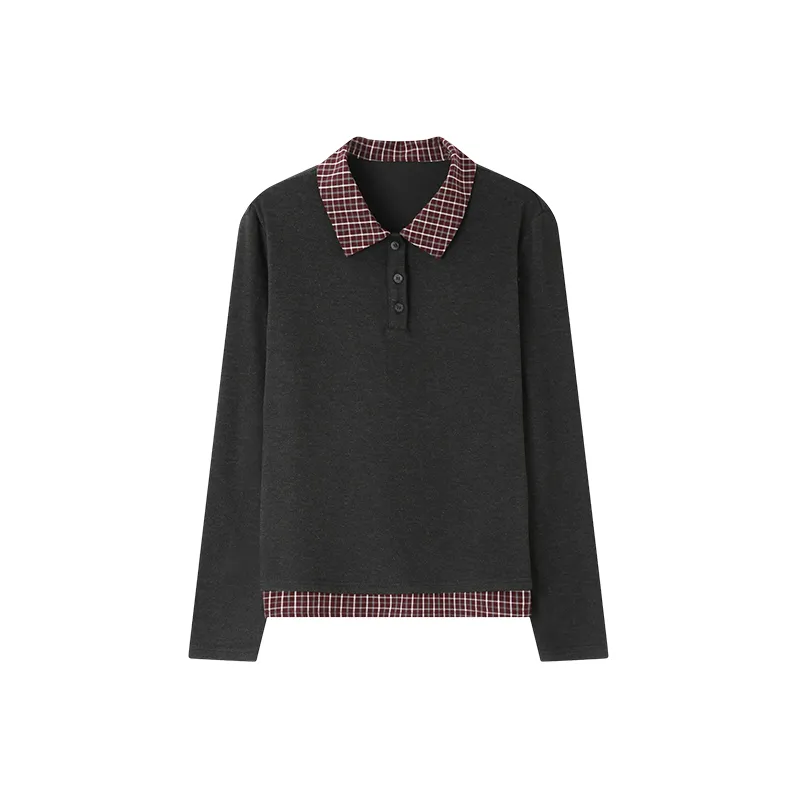 MOHANYIMEI Серый Черный Красный Клетка Женская Рубашка