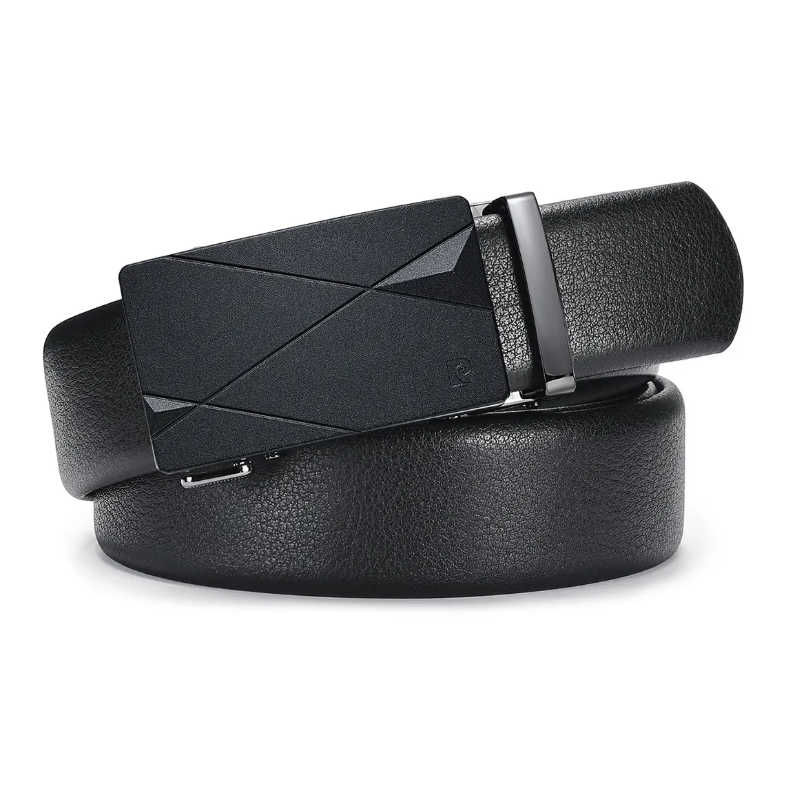 PIERRE CARDIN Ремни из крупнозернистой текстуры коровьей кожи мужской черный 3,45 см