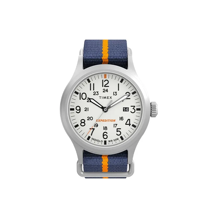 TIMEX Expedition Series Мужские часы Кварцевый механизм Холстовый ремешок Белый циферблат