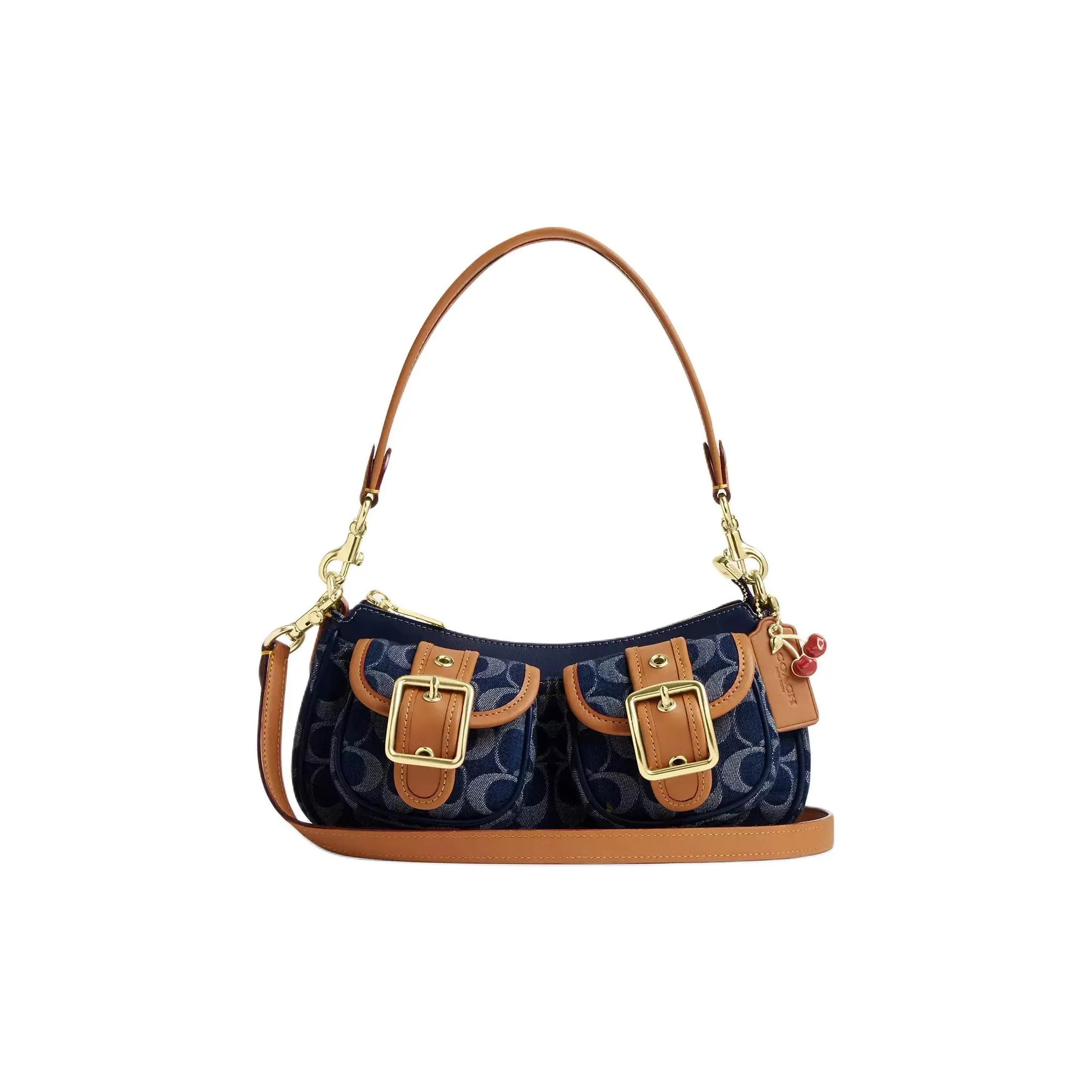 COACH Ashton Ткань Сумка через плечо Сумка на плечо Стандартная Женская Джинсовый синий