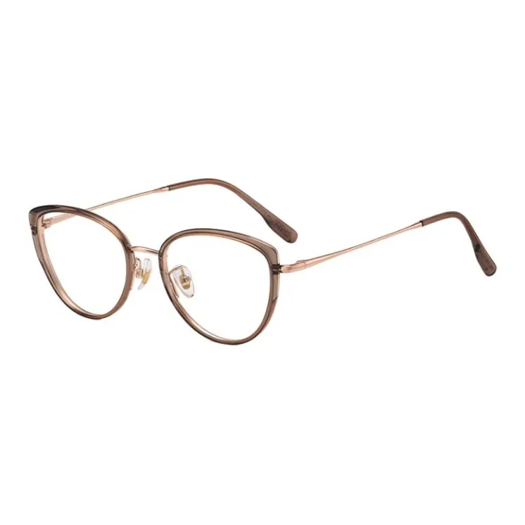 LOHO Сплав Кошачий глаз Очки с диоптриями Унисекс Cold Brew Чай Элегантность Черно-серебро