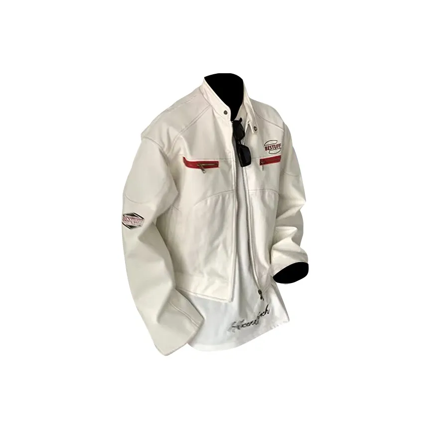 YICHEN Белый [PU кожа] Унисекс Куртки