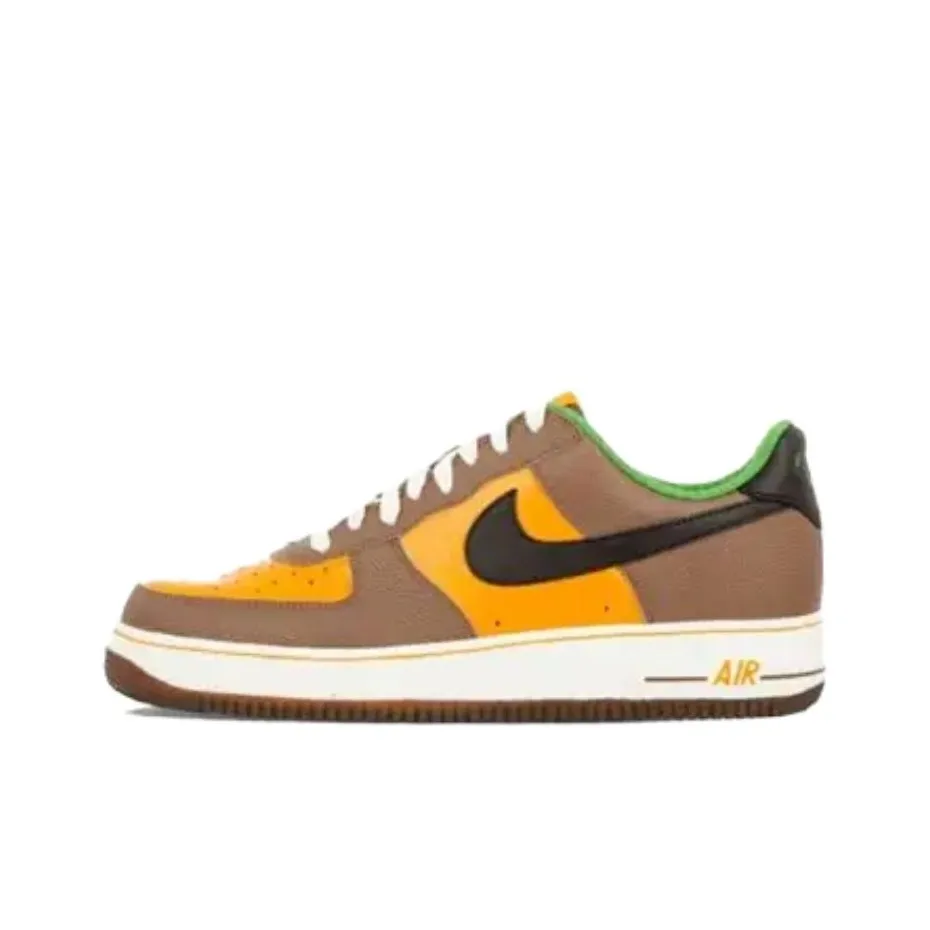 Nike Air Force 1 Супер Bowl Slip-resistant Abrasion-resistant Low Top Скейтбординг Мужской Коричневый Желтый