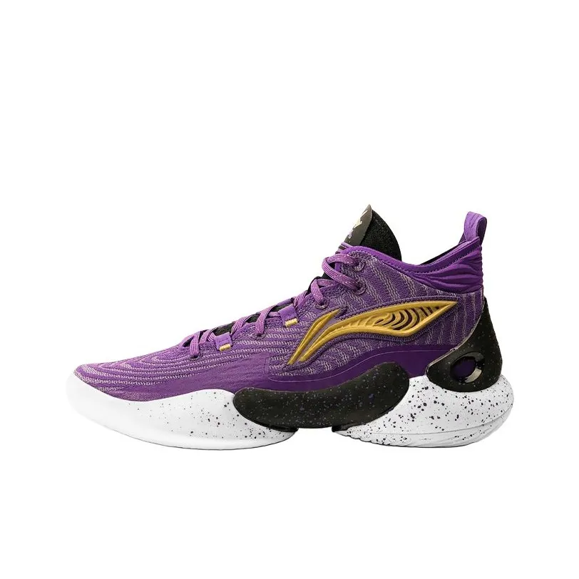 Подкладка YuShuai 18 CBA Beijing Control Команда PE Амортизация Износостойкий MID Топ Баскетбольные кроссовки Мужской Фиолетовый
