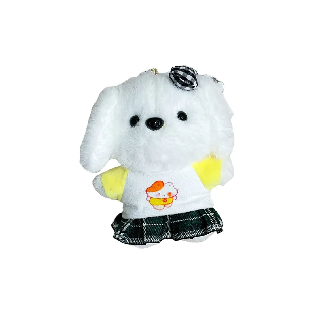 QICAIBOSHI Cartoon Cute Плиссированная юбка Щенок Подвесной Украшение Плюшевый Подвеска 13 см Длина корпуса