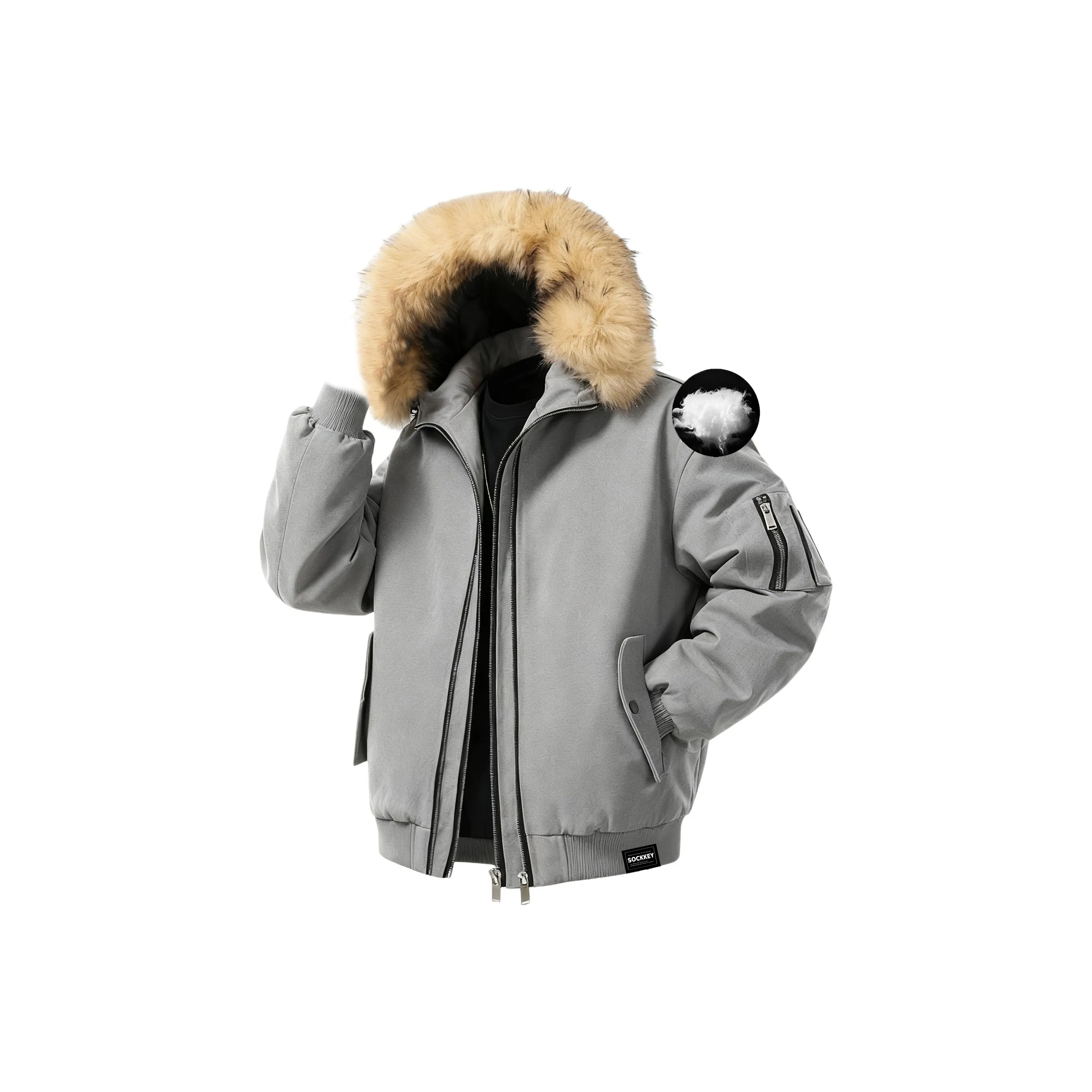 SOCKKEY Хлопковый пуховик пальто унисекс