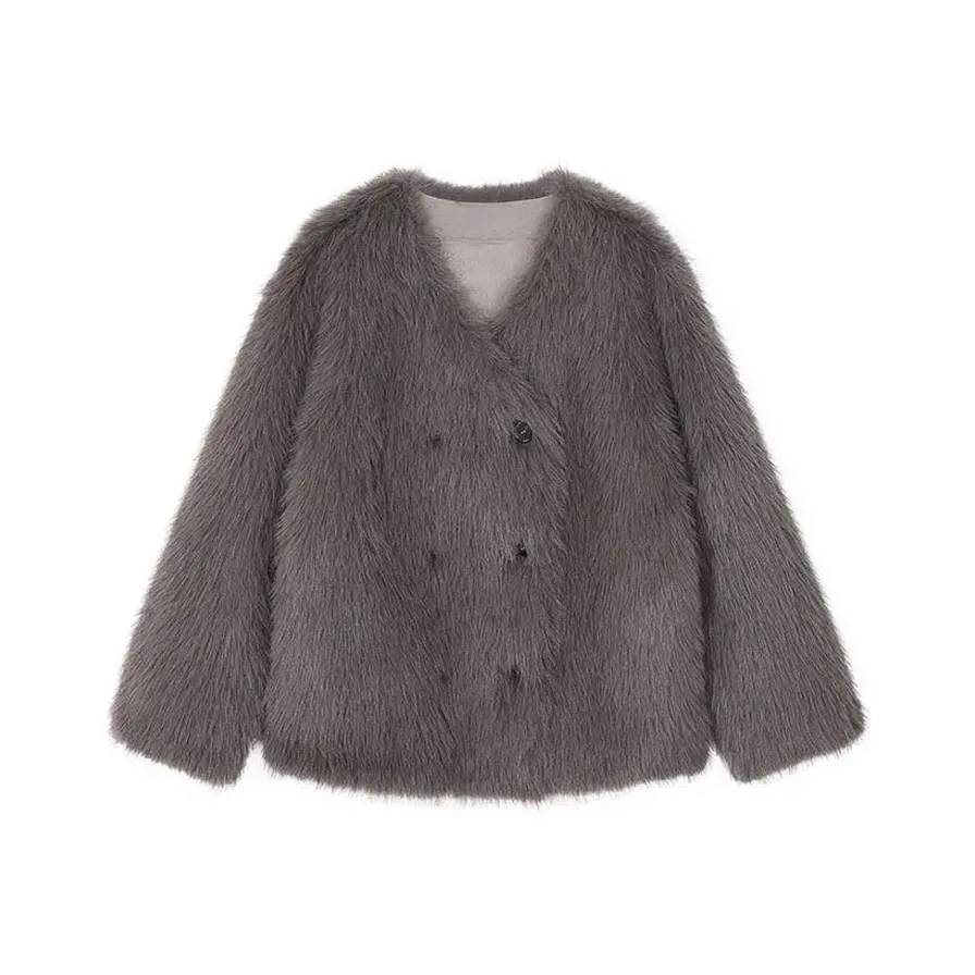 Gentle Welcome Серый Коричневый Женское Пальто