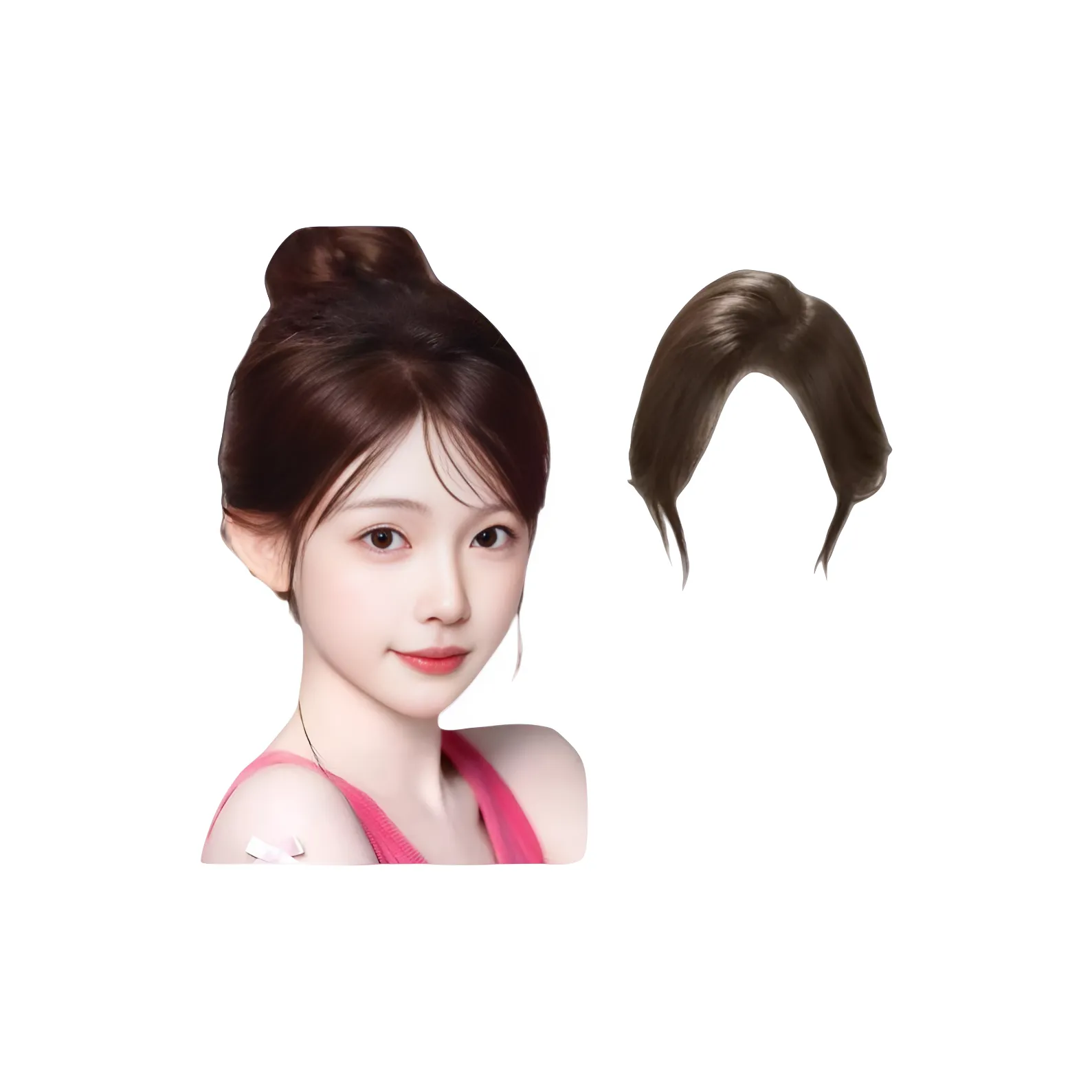 Mousse Na Full Hair Patch Baby Hair Embroidery Wig Piece Женские Передняя Линия Волос Легкий и Бесшовный