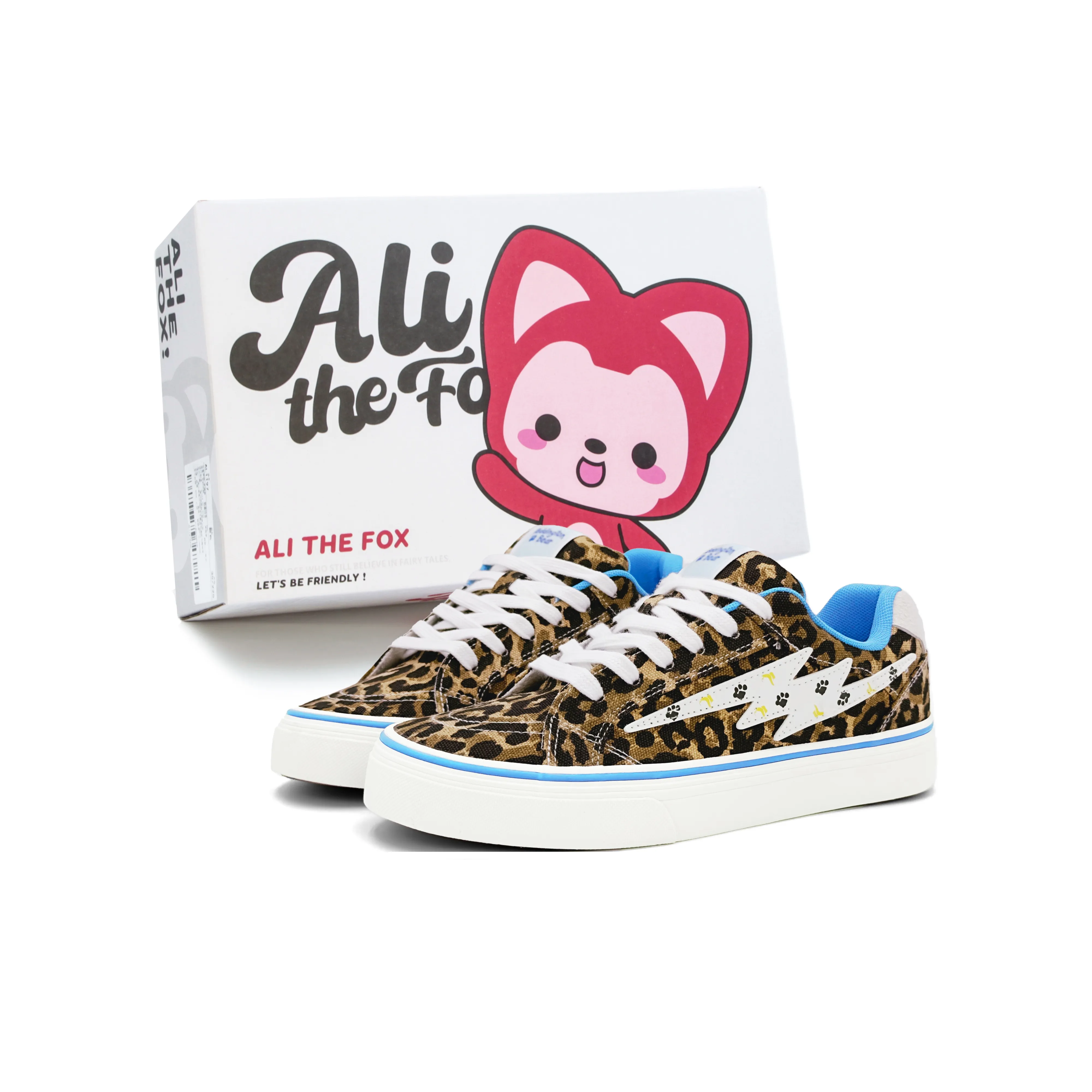 Али Тх Фокс Скейтборд Кроссовки Низкие Топ Леопардовый Принт Унисекс