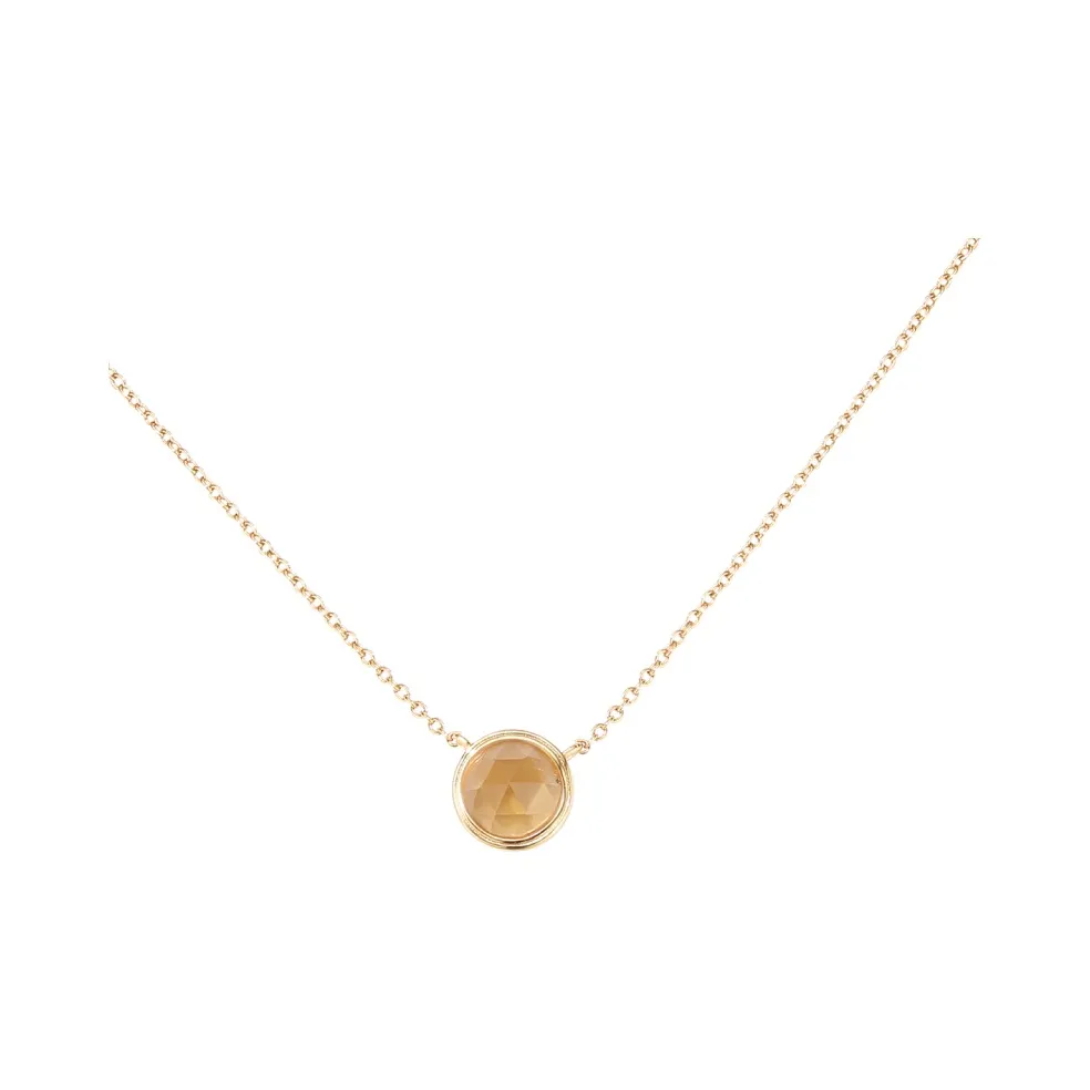 Retro Chic Brass Gold Plated Инкрустированный Цитрин Morning Star Подвеска Женские