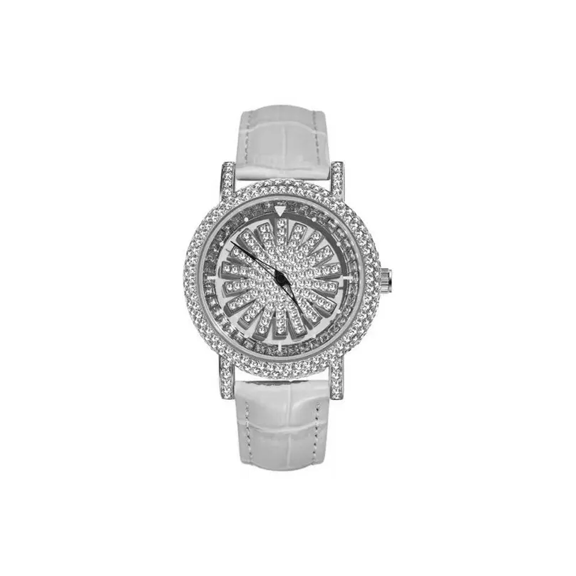 MUKUO Possession Collection Snowflake Goddess Кварцевый механизм Кожаный ремешок Часы Женские Белый циферблат