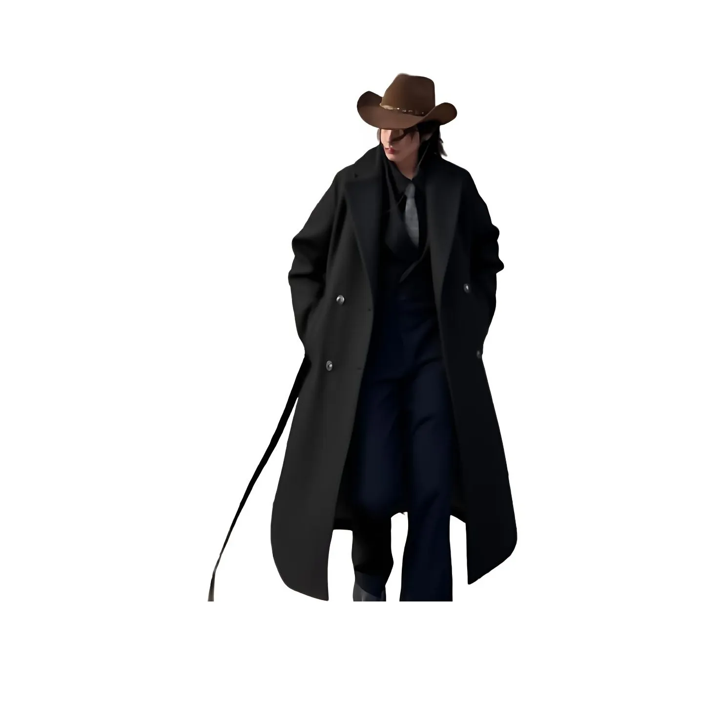 PEA Черное Унисекс Пальто