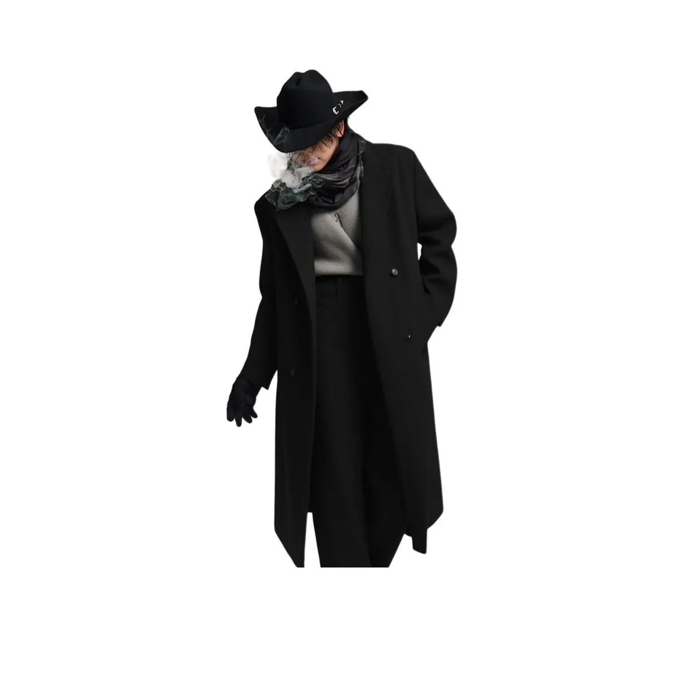 PEA Черное Унисекс Пальто