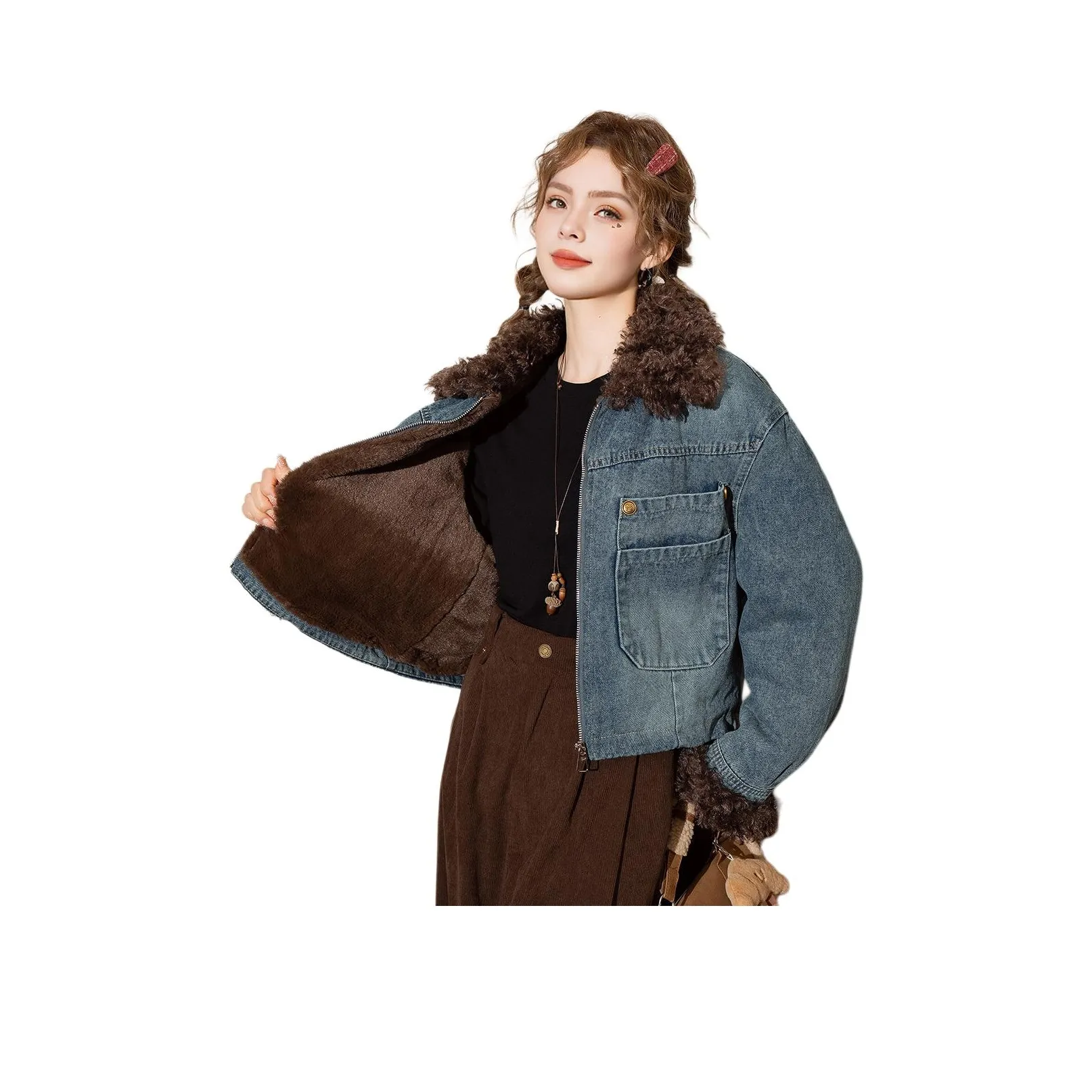 FAWENXIANGZI Джинсовая куртка Женская