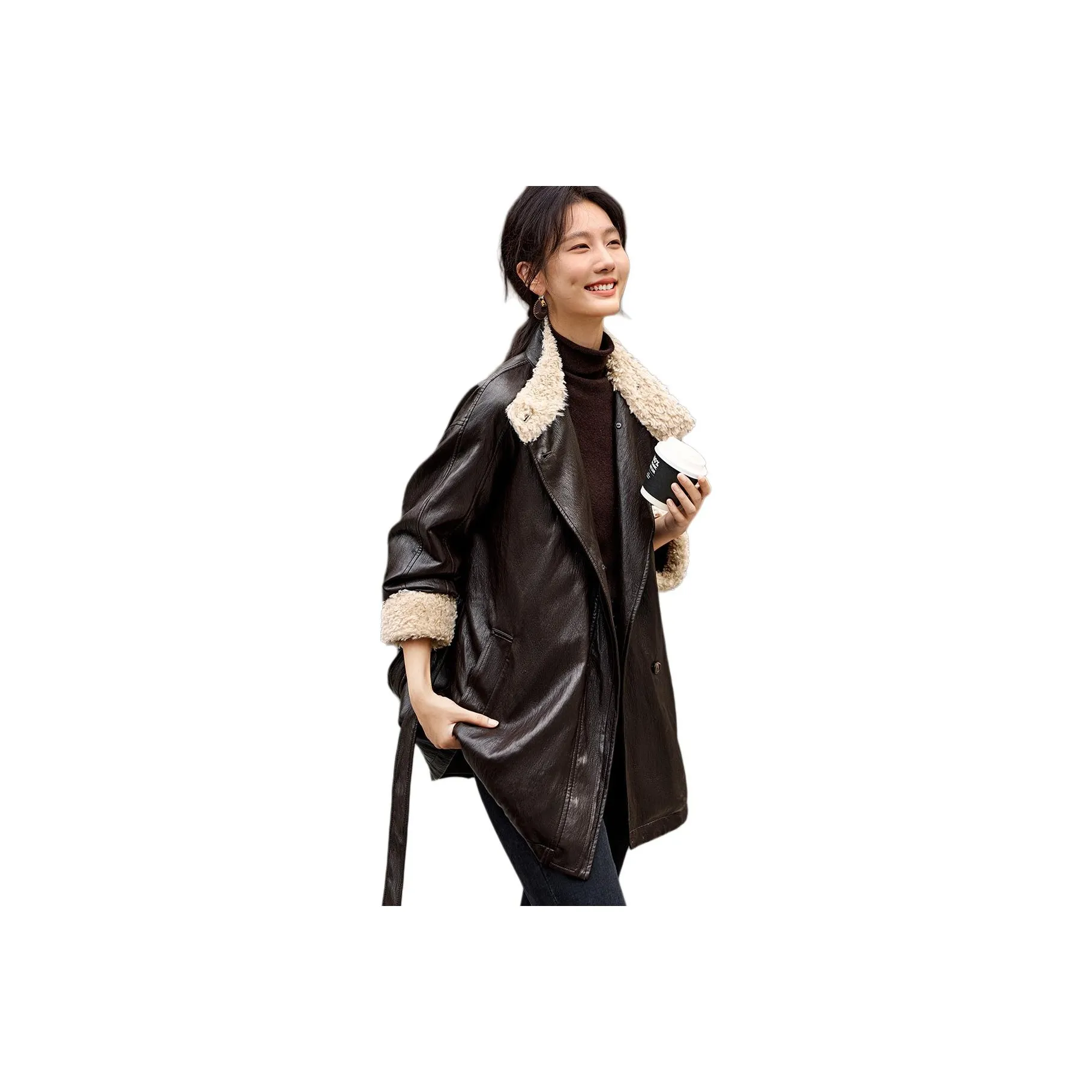 XWI Кофе Женские Кожаные Куртки