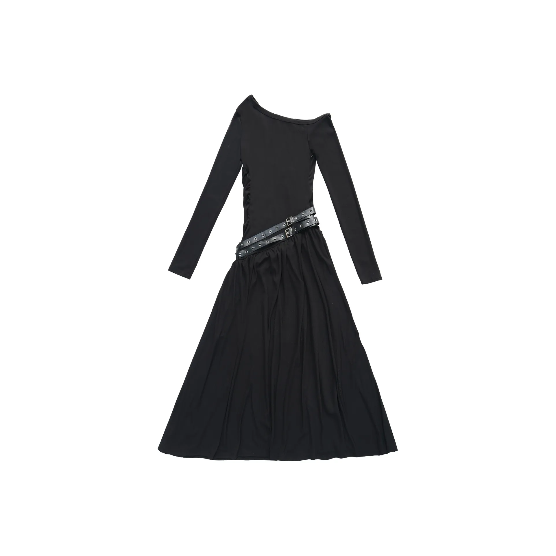 MJB Черные Женские Длинные Платья с Длинными Рукавами