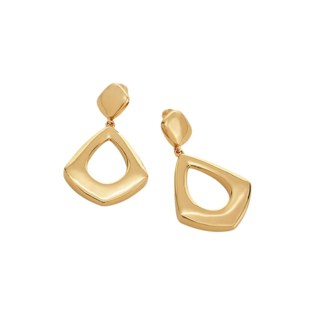 Серьги Retro Chic с золотым покрытием медные женские