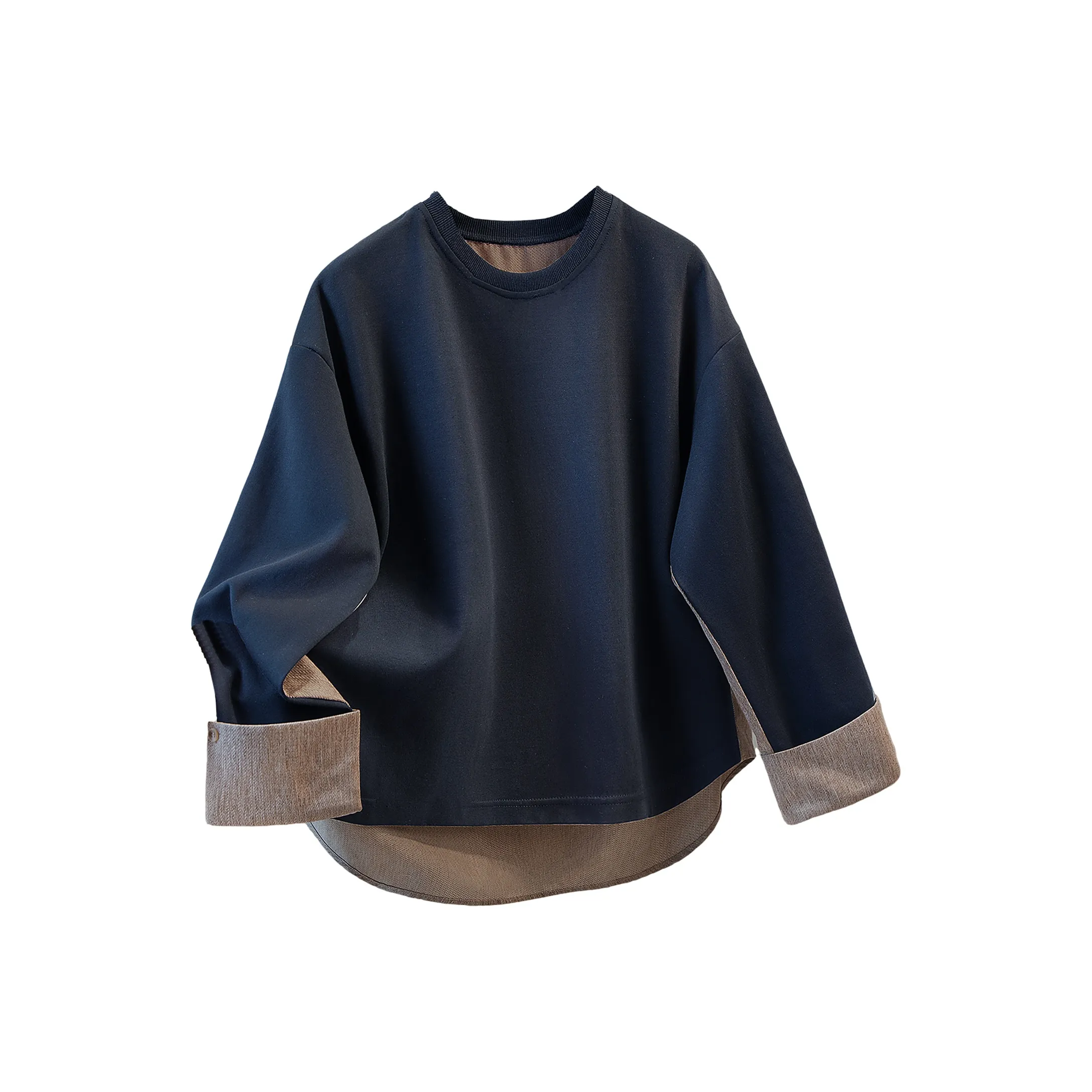 SIBAISHE Черный и Светло-Кофейный Женские Рубашки