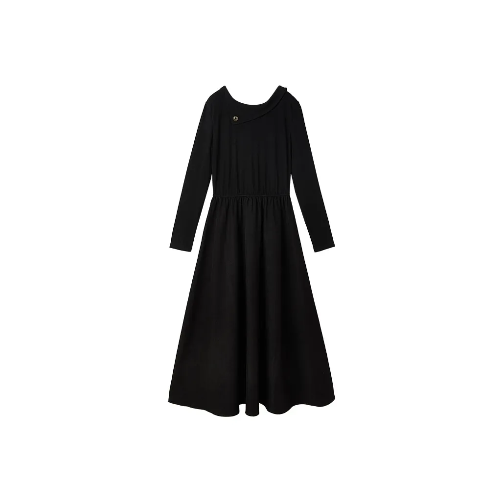 XIANGYING Длинное платье с длинными рукавами женское