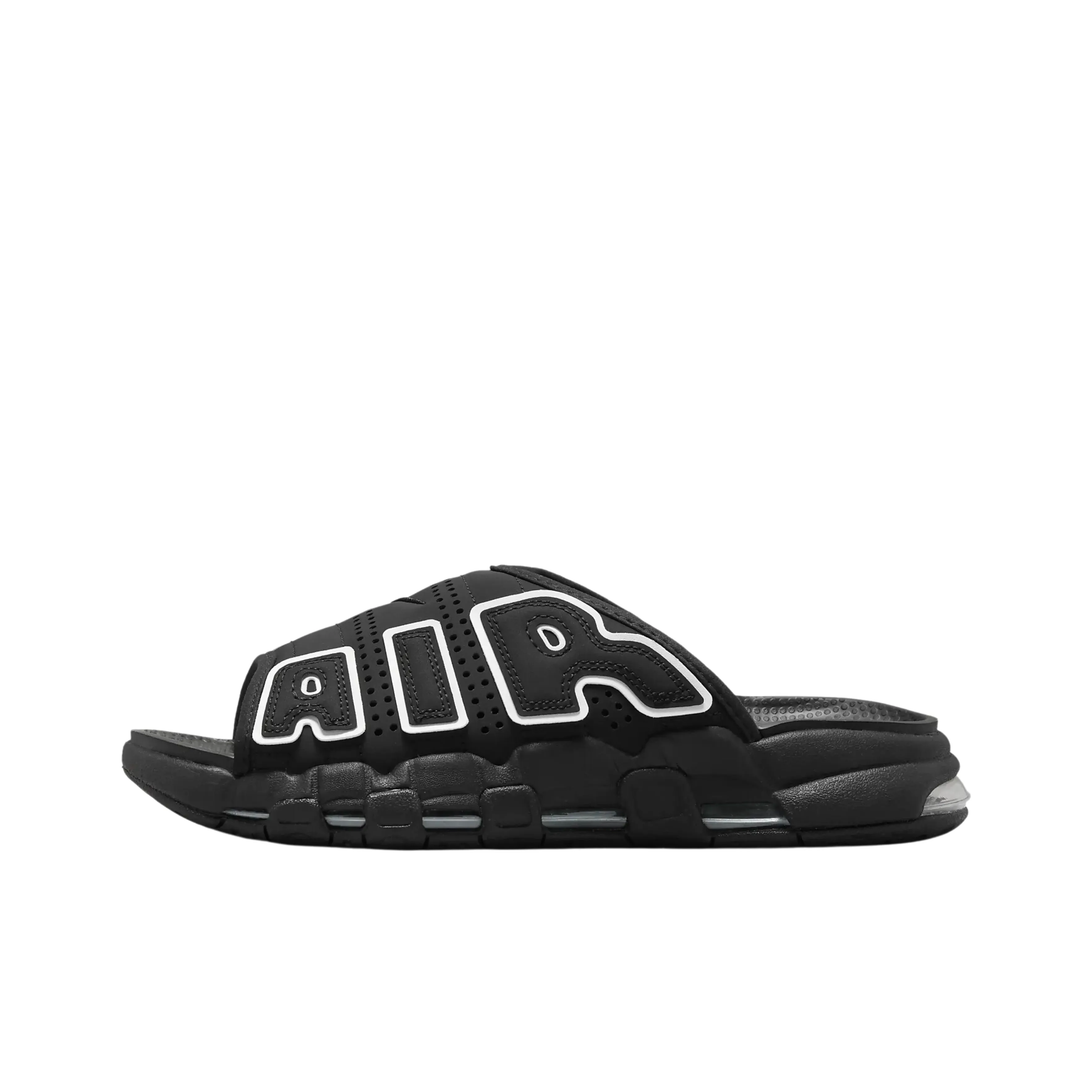 Nike Air More Uptempo Шлепанцы Женские Черный Белый