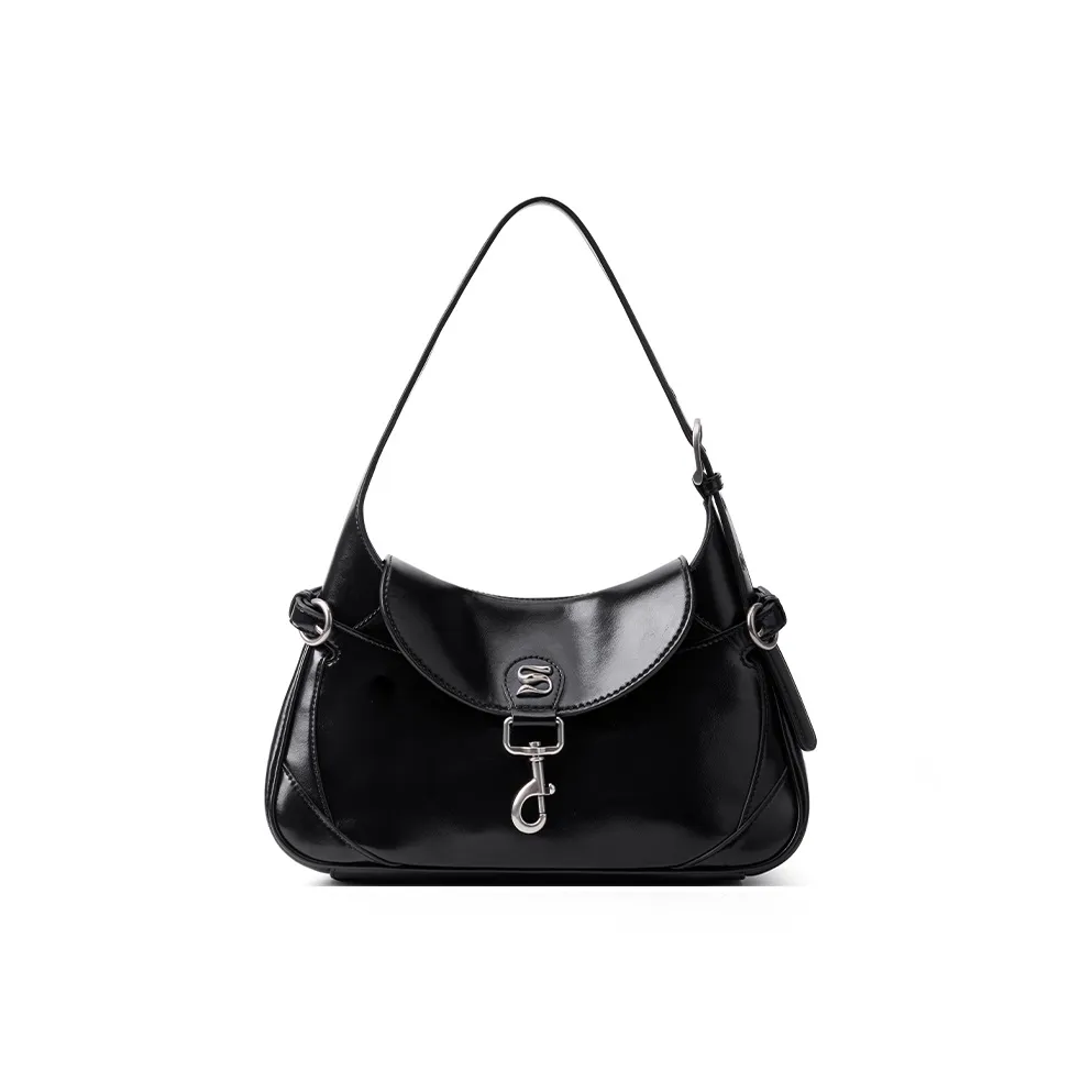 SMOSMOS Коровья кожа Сумка на плечо Женская Ночная платье Хвост Черный